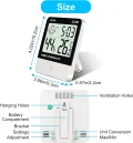 Flintronic Thermometer Hygrometer Innen, Mini LCD Anzeige Von Zeit Temperatur, Luftfeuchtigkeitsmesser mit Raumklima-Indikator für Innenbereich, Zuhause,Büro, Schule, Hotel und Gewächshaus(9 X 10 CM) - Thumbnail 4