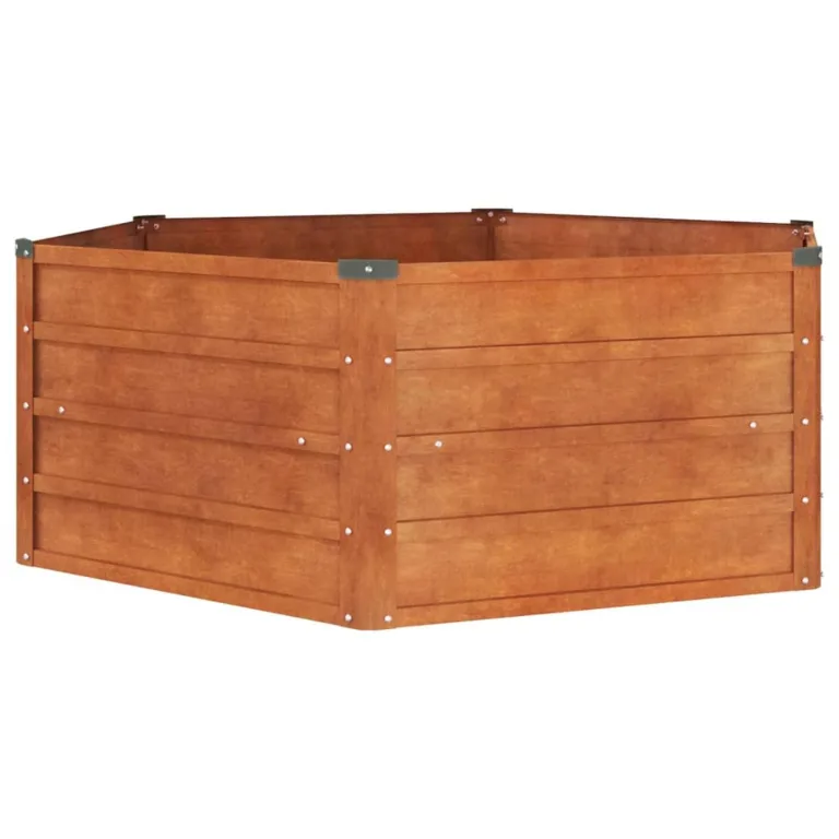 vidaXL Hochbeet, Hochbeet für Garten Balkon Terrasse, Kräuterhochbeet zum Selber Bauen, Gemüsebeet Pflanzkübel aus Metall, Grau Cortenstahl