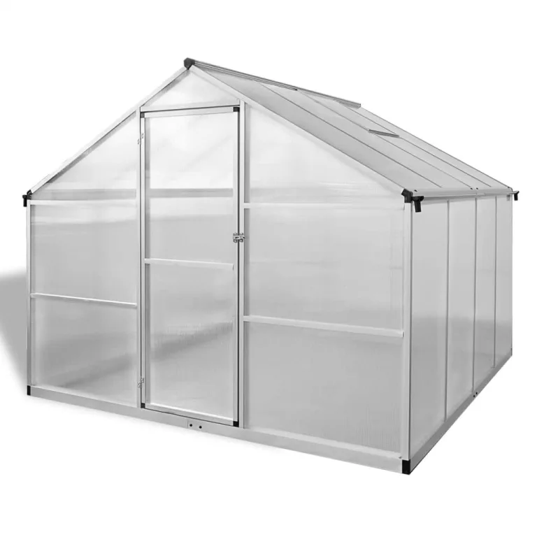 242x250x195 cm Verstärktes Gewächshaus Aluminium 6,05 m² GewäChshaus Klein Frostschutz Pflanzen Winterschutz FrostwäChter GewäChshaus Winterfest GeräTehaus Tomatenhaus Rinnensystem&Lüftung – Bild 2