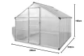 242x250x195 cm Verstärktes Gewächshaus Aluminium 6,05 m² GewäChshaus Klein Frostschutz Pflanzen Winterschutz FrostwäChter GewäChshaus Winterfest GeräTehaus Tomatenhaus Rinnensystem&Lüftung - Thumbnail 9