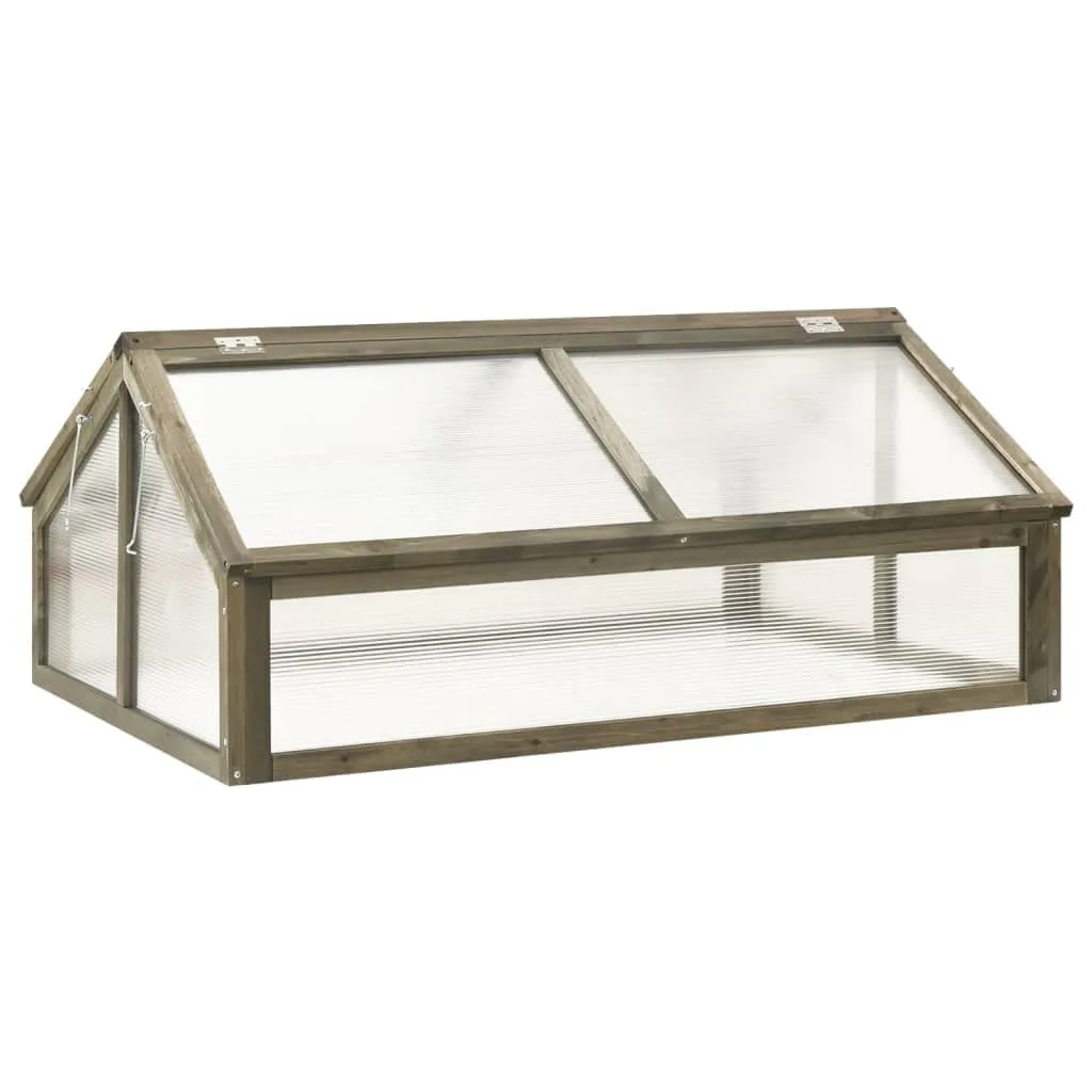 Gewächshaus Grau 114x80x50 cm Tannenholz GewäChshaus Klein Frostschutz Pflanzen Winterschutz FrostwäChter GewäChshaus Winterfest GeräTehaus Tomatenhaus Offene Unterseite Klappdeckel - Bild 1