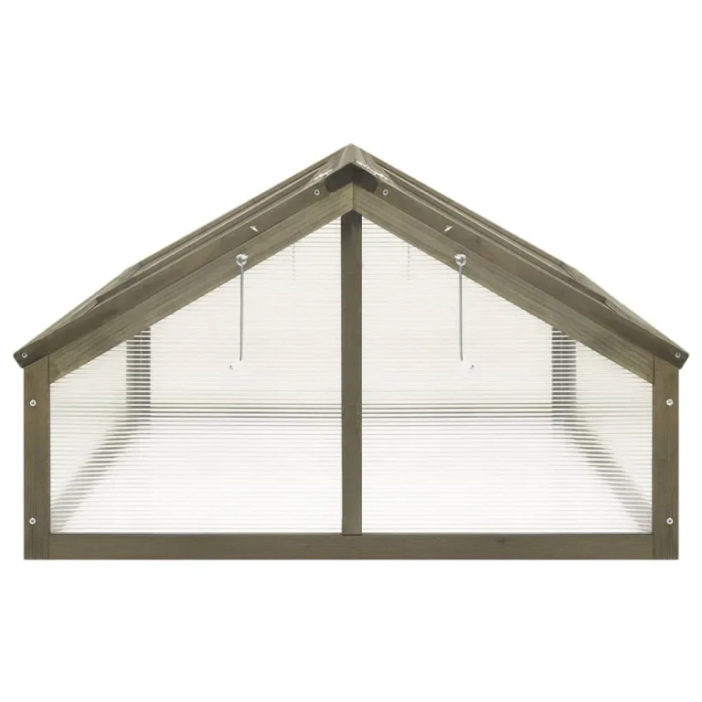 Gewächshaus Grau 114x80x50 cm Tannenholz GewäChshaus Klein Frostschutz Pflanzen Winterschutz FrostwäChter GewäChshaus Winterfest GeräTehaus Tomatenhaus Offene Unterseite Klappdeckel – Bild 4