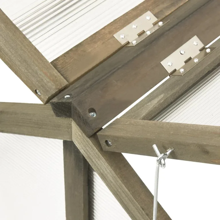 Gewächshaus Grau 114x80x50 cm Tannenholz GewäChshaus Klein Frostschutz Pflanzen Winterschutz FrostwäChter GewäChshaus Winterfest GeräTehaus Tomatenhaus Offene Unterseite Klappdeckel – Bild 5