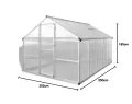 GewäChshaus Klein 302x250x195 cm Verstärktes Gewächshaus Frostschutz Pflanzen Winterschutz FrostwäChter GewäChshaus Winterfest GeräTehaus Tomatenhaus Rinnensystem&Lüftung Aluminium 7,55 m² - Thumbnail 9