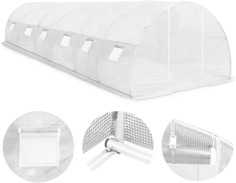 Gewächshaus 27 m² 9x3x2 m GewäChshaus Klein Frostschutz Pflanzen Winterschutz FrostwäChter GewäChshaus Winterfest GeräTehaus Tomaten GewäChshaus mit 12 Seitenfenstern und 1 Tür – Bild 7