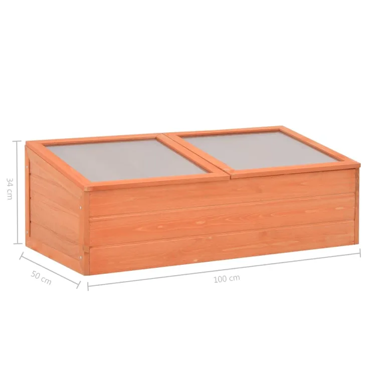 Gewächshaus Holz 100x50x34 cm GewäChshaus Klein Frostschutz Pflanzen Winterschutz FrostwäChter GewäChshaus Winterfest GeräTehaus Tomatenhaus Wasserbeständig Offene Unterseite&Klappdeckel – Bild 7