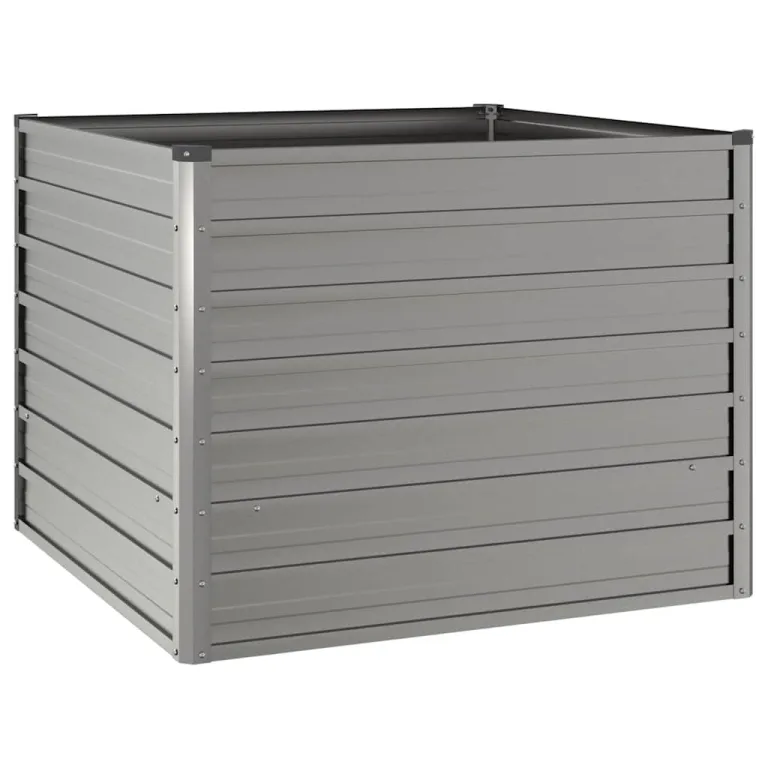 vidaXL Hochbeet, Hochbeet für Garten Balkon Terrasse, Kräuterhochbeet zum Selber Bauen, Gemüsebeet Pflanzkübel aus Metall, Grau Cortenstahl – Bild 3
