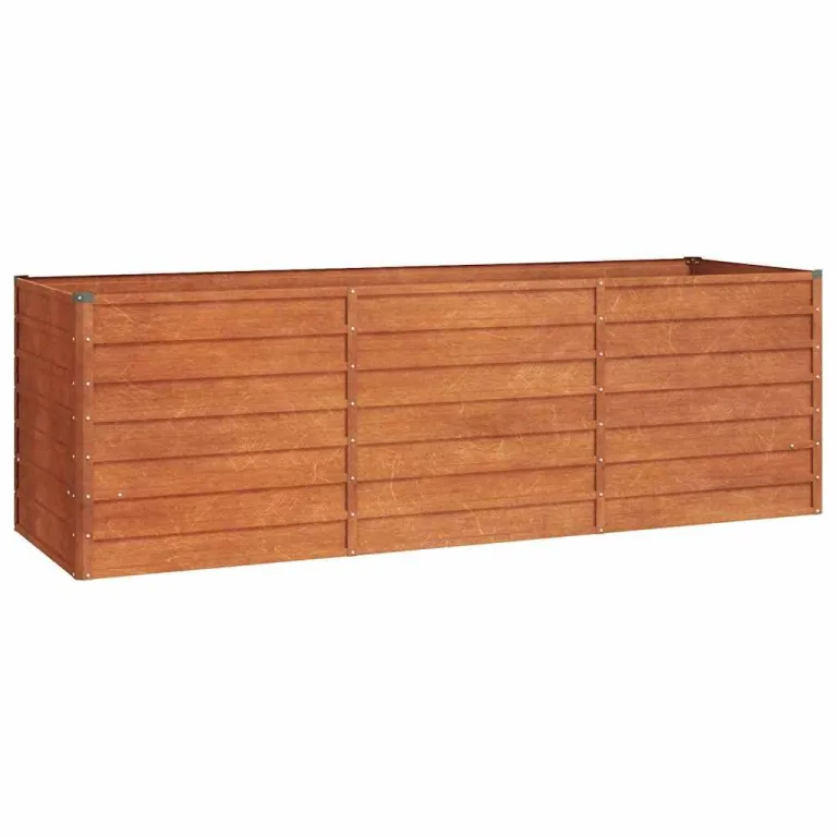 vidaXL Hochbeet, Hochbeet für Garten Balkon Terrasse, Kräuterhochbeet zum Selber Bauen, Gemüsebeet Pflanzkübel aus Metall, Grau Cortenstahl – Bild 10