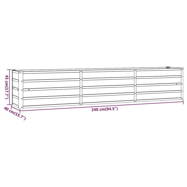 vidaXL Hochbeet, Hochbeet für Garten Balkon Terrasse, Kräuterhochbeet zum Selber Bauen, Gemüsebeet Pflanzkübel aus Metall, Grau Cortenstahl – Bild 3