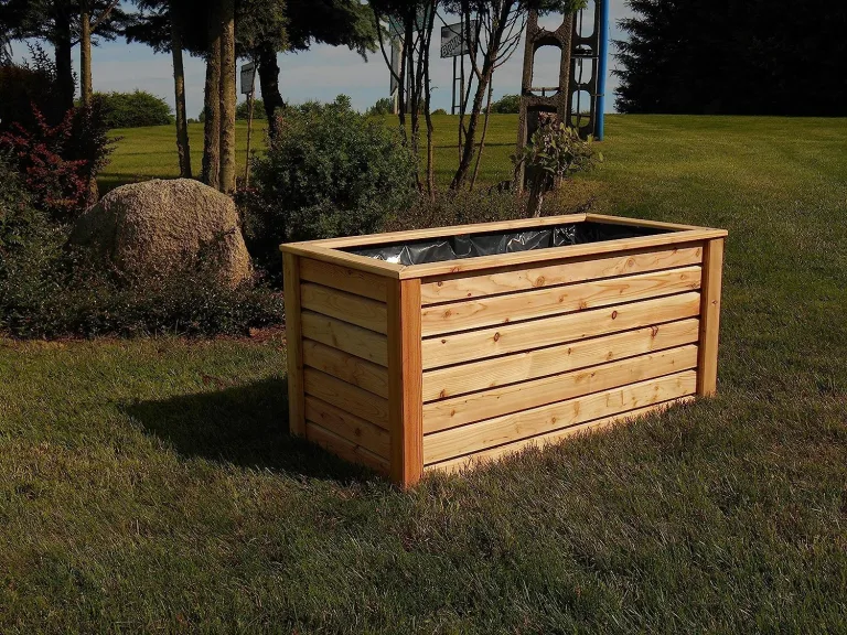 Gartenwelt Riegelsberger Hochbeet 150x60x72 cm aus modernen Rhombusleisten Lärchenholz Natur Kräuterbeet Gemüsebeet – Bild 1
