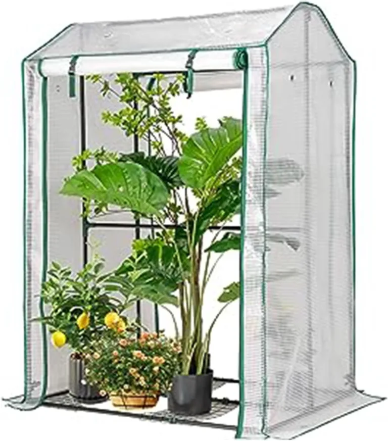GOPLUS Gewächshaus Balkon, Foliengewächshaus Winterfest, Tomatenhaus Gartengewächshaus für Blumen & Pflanzen (PE, 100 x 80 x 150 cm) – Bild 1