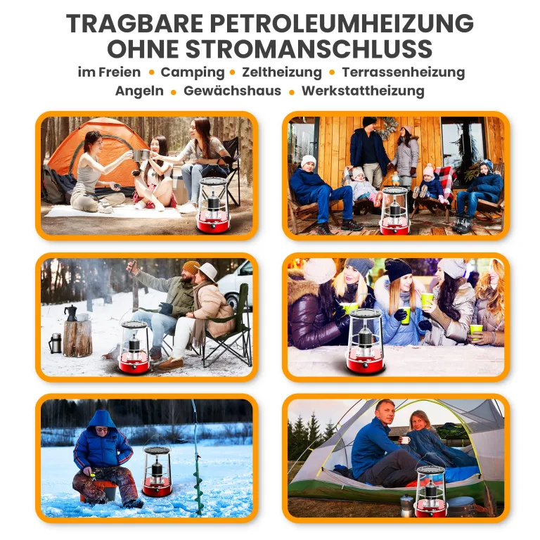 Extralink Aladdin, Tragbare Petroleumofen, Tankinhalt 4,6L, Heizleistung 2600W, Hält bis zu 18 Stunden lang warm, Petroleumheizung kann als Campingkocher verwendet werden, Zelt Heizung – Bild 2