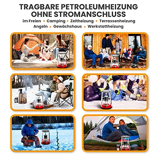 Extralink Aladdin, Tragbare Petroleumofen, Tankinhalt 4,6L, Heizleistung 2600W, Hält bis zu 18 Stunden lang warm, Petroleumheizung kann als Campingkocher verwendet werden, Zelt Heizung – Bild 9