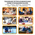 Extralink Aladdin, Tragbare Petroleumofen, Tankinhalt 4,6L, Heizleistung 2600W, Hält bis zu 18 Stunden lang warm, Petroleumheizung kann als Campingkocher verwendet werden, Zelt Heizung - Thumbnail 2