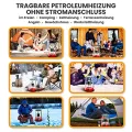 Extralink Aladdin, Tragbare Petroleumofen, Tankinhalt 4,6L, Heizleistung 2600W, Hält bis zu 18 Stunden lang warm, Petroleumheizung kann als Campingkocher verwendet werden, Zelt Heizung - Thumbnail 9