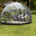 Gewächshaus Gartenkuppel Iglu, 3,6 x 2,2 m, PVC-Kuppelzelt, witterfest, Blasenzelt mit 2 x 10 m Lichterketten, transparente Hülsenabdeckung, Geodätsystem - Thumbnail 9