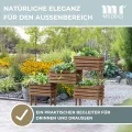 Hochbeet Dundee aus Teak-Holz | Gartenbeet XXL 180x30x120 cm (LxBxH) Blumenkasten | großes Kräuterbeet | Pflanzenbeet für den Balkon-Garten | Naturholz-Blumentreppe mit Folie | Sichtschutz - Thumbnail 2