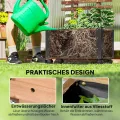 Outsunny Hochbeet Pflanzkasten mit Rankgitter, Spalier Pflanzkübel Blumenkasten Holz, Gemüsebeet mit Rollen, Rankhilfe, Gartenspalier 65x31x147cm für Garten, für Kletterpflanzen, Blumen, Verkohlt - Thumbnail 6