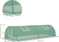 Outsunny Foliengewächshaus Mini Tunnelgewächshaus mit Mesh Fenster, UV-beständige Frühbeet für Garten zur Aufzucht, PE Folie, Grün, 200 x 80 x 45 cm - Thumbnail 7