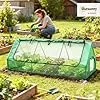 Outsunny Gewächshaus mit Fernster, PE-Gitterfolie, UV-beständige Foliengewächshaus aus Stahl, Treibhaus für Balkon, Garten 240x90x90cm, Tomatengewächshaus für Gemüse, Blumen, Pflanzen, Grün - Thumbnail 2