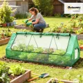 Outsunny Gewächshaus mit Fernster, PE-Gitterfolie, UV-beständige Foliengewächshaus aus Stahl, Treibhaus für Balkon, Garten 240x90x90cm, Tomatengewächshaus für Gemüse, Blumen, Pflanzen, Grün - Thumbnail 3