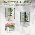 Outsunny Hochbeet Pflanzkasten mit Rankgitter, Spalier Pflanzkübel Blumenkasten Stahl, Gartenspalier 53 x 53 x 90 cm für Garten Balkon Terrasse, Blumenkübel für Kletterpflanzen Korbpflanzen, Blumen - Thumbnail 3