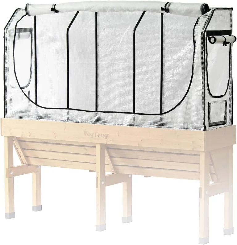VegTrug® Gewächshausaufsatz Wall Hugger - Hochbeet Abdeckung mit Micro-Net-Funktion & PE-Folie - Frühbeet Aufsatz für Pflanzkasten - 179,5x41,5x90 cm – Bild 1