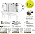 VegTrug® Gewächshausaufsatz Wall Hugger - Hochbeet Abdeckung mit Micro-Net-Funktion & PE-Folie - Frühbeet Aufsatz für Pflanzkasten - 179,5x41,5x90 cm - Thumbnail 6