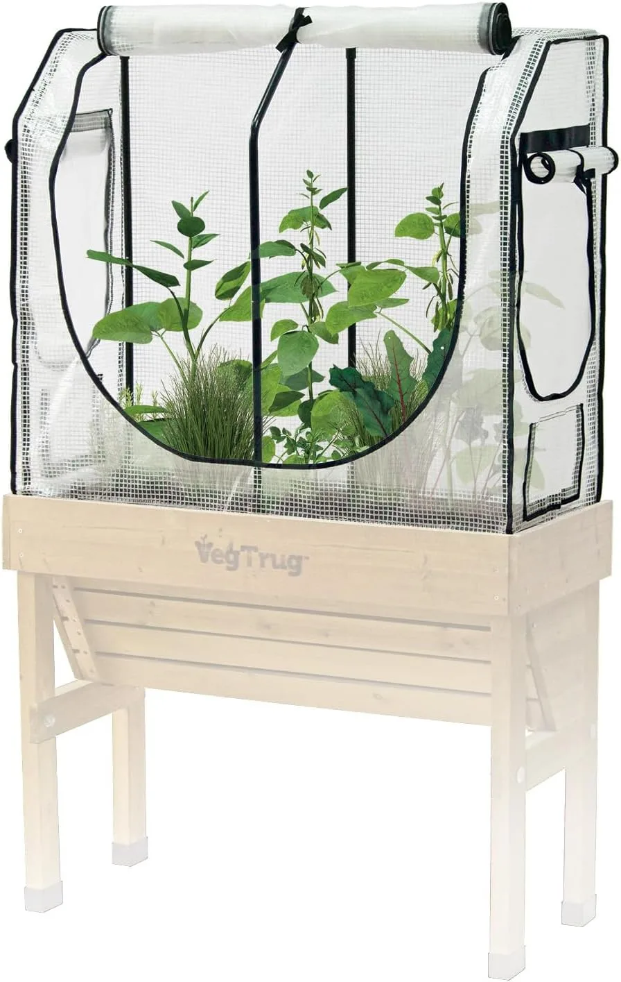 VegTrug® Gewächshausaufsatz Wall Hugger - Hochbeet Abdeckung mit Micro-Net-Funktion & PE-Folie - Frühbeet Aufsatz für Pflanzkasten - 99,5x41,5x90 cm - Bild 1