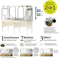 VegTrug® Gewächshausaufsatz Classic - Hochbeet Abdeckung mit Micro-Net-Funktion & PE-Folie - Frühbeet Aufsatz für Pflanzkasten - 179,5x72x90 cm - Thumbnail 6
