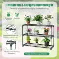 COSTWAY Foliengewächshaus mit 3-stöckigem Blumenregal, Tomatengewächshaus mit PE Gitterfolie, Treibhaus mit 2 aufrollbaren Türen, Tomaten Gewächshaus, Tomatenhaus für Topfpflanzen, 200x100x215cm, Grün - Thumbnail 6