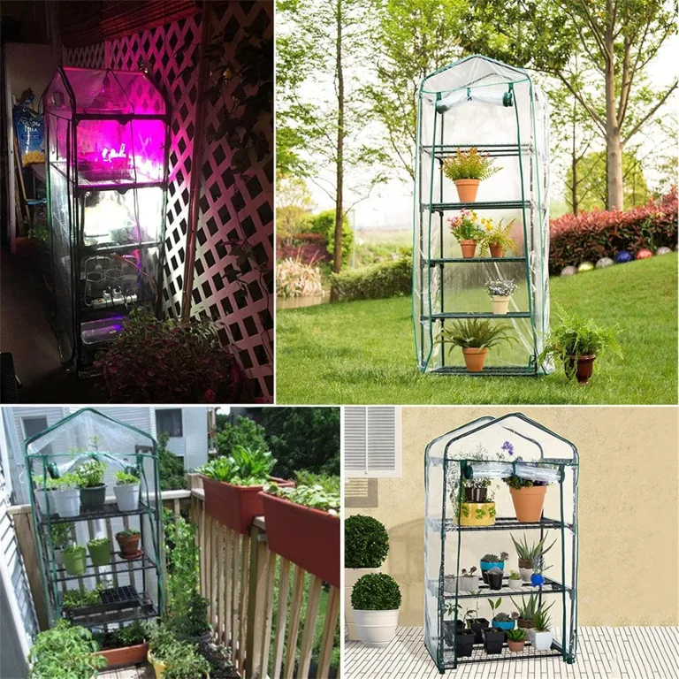 Dous Foliengewächshaus Winterfest Gartengewächshäuser Transparent PVC wasserdichte AntiUV Gewächshaus Haushaltspflanze Für Gemüse Tomaten Blumen ohne Eisenständer – Bild 6