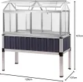 Dema Alu Hochbeet mit Gewächshausaufsatz, Frühbeetaufsatz, Treibhausaufsatz, 114x61x129 cm, 2X seitliche Schiebetüren, 4X Dachentlüftung, 3-stufig, anthrazit - Thumbnail 8