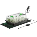 VIVOSUN Anzuchtset mit 40-Zellen-Starter-Tablett, LED-Pflanzenlicht und 25×52cm Heizmatte, Mini-Gewächshaus mit 9cm hoher Haube, Verstellbarer Belüftung und Abflusslöchern für Sämlinge - Thumbnail 1