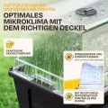 Ondis24 Garten Hochbeet Blumenkübel Victoria für Balkon, Pflanzkasten mit Gewächshaus, Volumen 50 L, Wasserspeicher, Tröpfchenbewässerung, abnehmbare Füße, Outdoor geeignet (Anthrazit) - Thumbnail 4