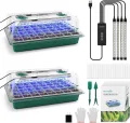 Upgrade Setzling Starter Tabletts mit Wachstumslicht, 80 Zellen Sämling Tablett mit Luftfeuchtigkeitskuppel, Mini Gewächshaus Anzucht Set für verwurzelte Setzlinge - Thumbnail 1