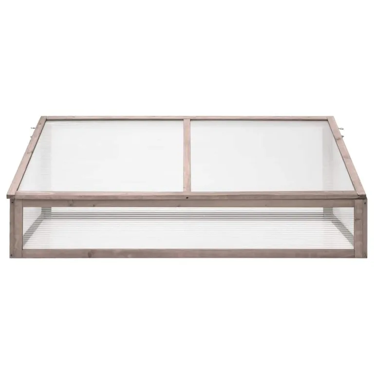 vidaXL Gewächshaus Treibhaus Pflanzenhaus Tomatenhaus Frühbeet Frühbeetkasten Gartenhaus Tomatengewächshaus Garten Grau 110x56x39cm Tannenholz – Bild 6