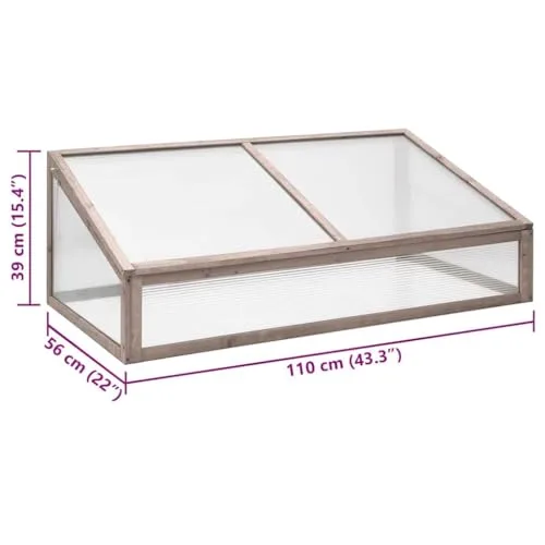 vidaXL Gewächshaus Treibhaus Pflanzenhaus Tomatenhaus Frühbeet Frühbeetkasten Gartenhaus Tomatengewächshaus Garten Grau 110x56x39cm Tannenholz – Bild 10