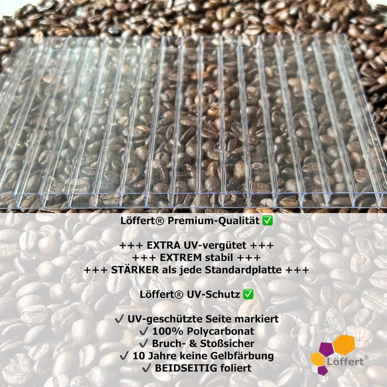 Löffert® Sonderposten | Ersatzplatten für Gewächshaus | Polycarbonat | Stegplatten | 4mm - 6mm - 8mm - 10mm | Standardgrößen & Zuschnitt auf Maß (4mm | 1 Stück | 750x700mm | Wunschmaß eintippen) – Bild 7