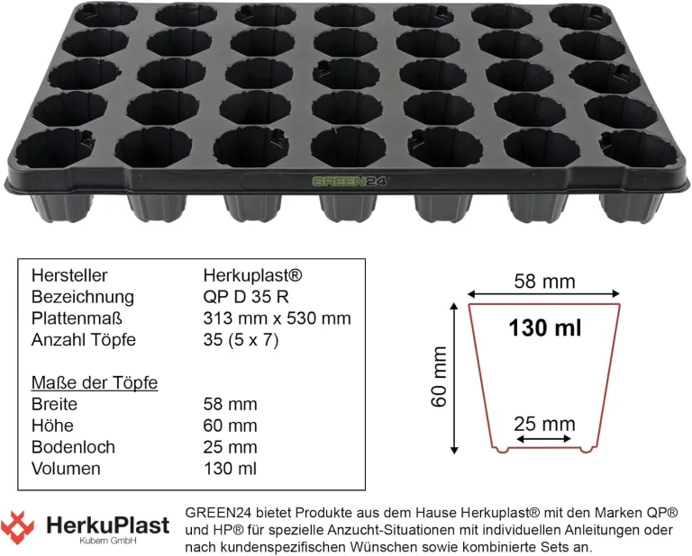 GREEN24 Hydroponik 1235 XXL Profi Zimmergewächshaus hoch mit 35 Töpfen, automatischer Bewässerung für die Anzucht mit Kapillarsystem als Treibhaus Gewächshaus (35XXL) – Bild 2