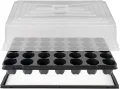 GREEN24 Hydroponik 1235 XXL Profi Zimmergewächshaus hoch mit 35 Töpfen, automatischer Bewässerung für die Anzucht mit Kapillarsystem als Treibhaus Gewächshaus (35XXL) - Thumbnail 1