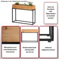 Hochbeet HWC-L32, Pflanzkasten Blumenkasten Gemüsebeet, Holz-Stahl 62x80x16cm - Gestell schwarz, naturfarben - Thumbnail 2