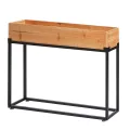 Hochbeet HWC-L32, Pflanzkasten Blumenkasten Gemüsebeet, Holz-Stahl 62x80x16cm - Gestell schwarz, naturfarben - Thumbnail 4