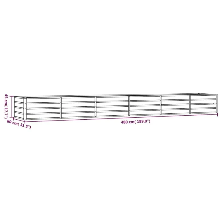 vidaXL Hochbeet, Hochbeet für Garten Balkon Terrasse, Kräuterhochbeet zum Selber Bauen, Gemüsebeet Pflanzkübel aus Metall, Grau Cortenstahl – Bild 3