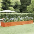 vidaXL Hochbeet, Hochbeet für Garten Balkon Terrasse, Kräuterhochbeet zum Selber Bauen, Gemüsebeet Pflanzkübel aus Metall, Grau Cortenstahl - Thumbnail 2