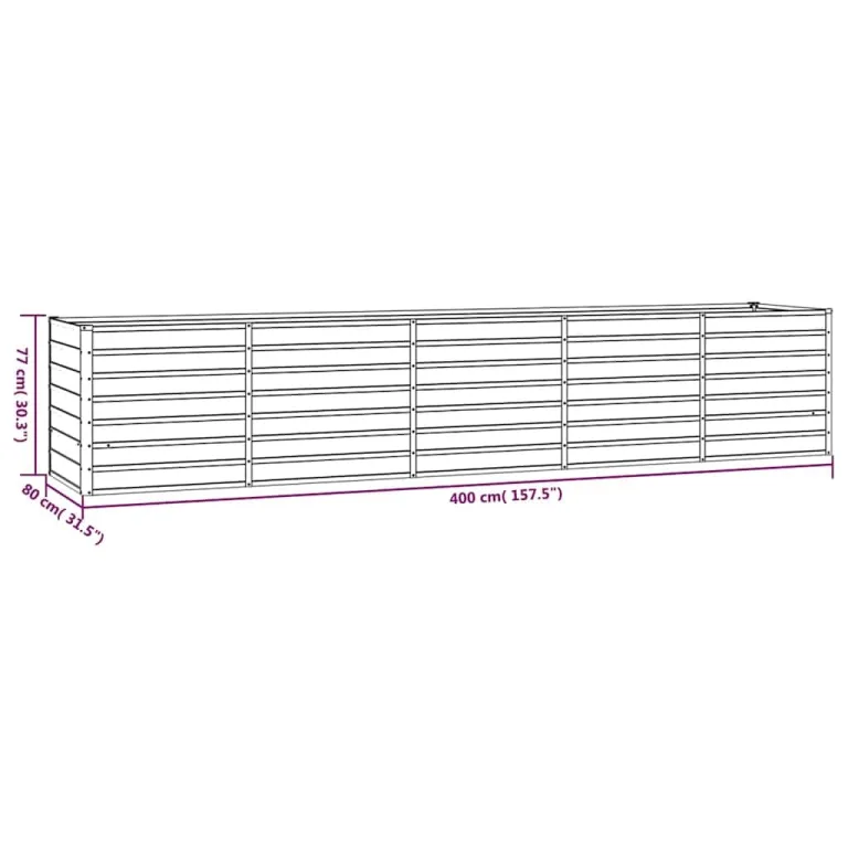 vidaXL Hochbeet, Hochbeet für Garten Balkon Terrasse, Kräuterhochbeet zum Selber Bauen, Gemüsebeet Pflanzkübel aus Metall, Grau Cortenstahl – Bild 3