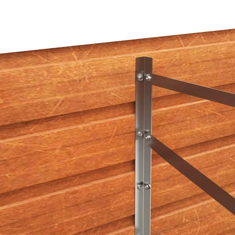 vidaXL Hochbeet, Hochbeet für Garten Balkon Terrasse, Kräuterhochbeet zum Selber Bauen, Gemüsebeet Pflanzkübel aus Metall, Grau Cortenstahl – Bild 8