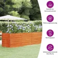 vidaXL Hochbeet, Hochbeet für Garten Balkon Terrasse, Kräuterhochbeet zum Selber Bauen, Gemüsebeet Pflanzkübel aus Metall, Grau Cortenstahl - Thumbnail 4