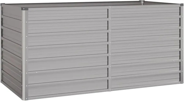 vidaXL Hochbeet, Hochbeet für Garten Balkon Terrasse, Kräuterhochbeet zum Selber Bauen, Gemüsebeet Pflanzkübel aus Metall, Grau Cortenstahl – Bild 3
