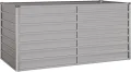 vidaXL Hochbeet, Hochbeet für Garten Balkon Terrasse, Kräuterhochbeet zum Selber Bauen, Gemüsebeet Pflanzkübel aus Metall, Grau Cortenstahl - Thumbnail 3